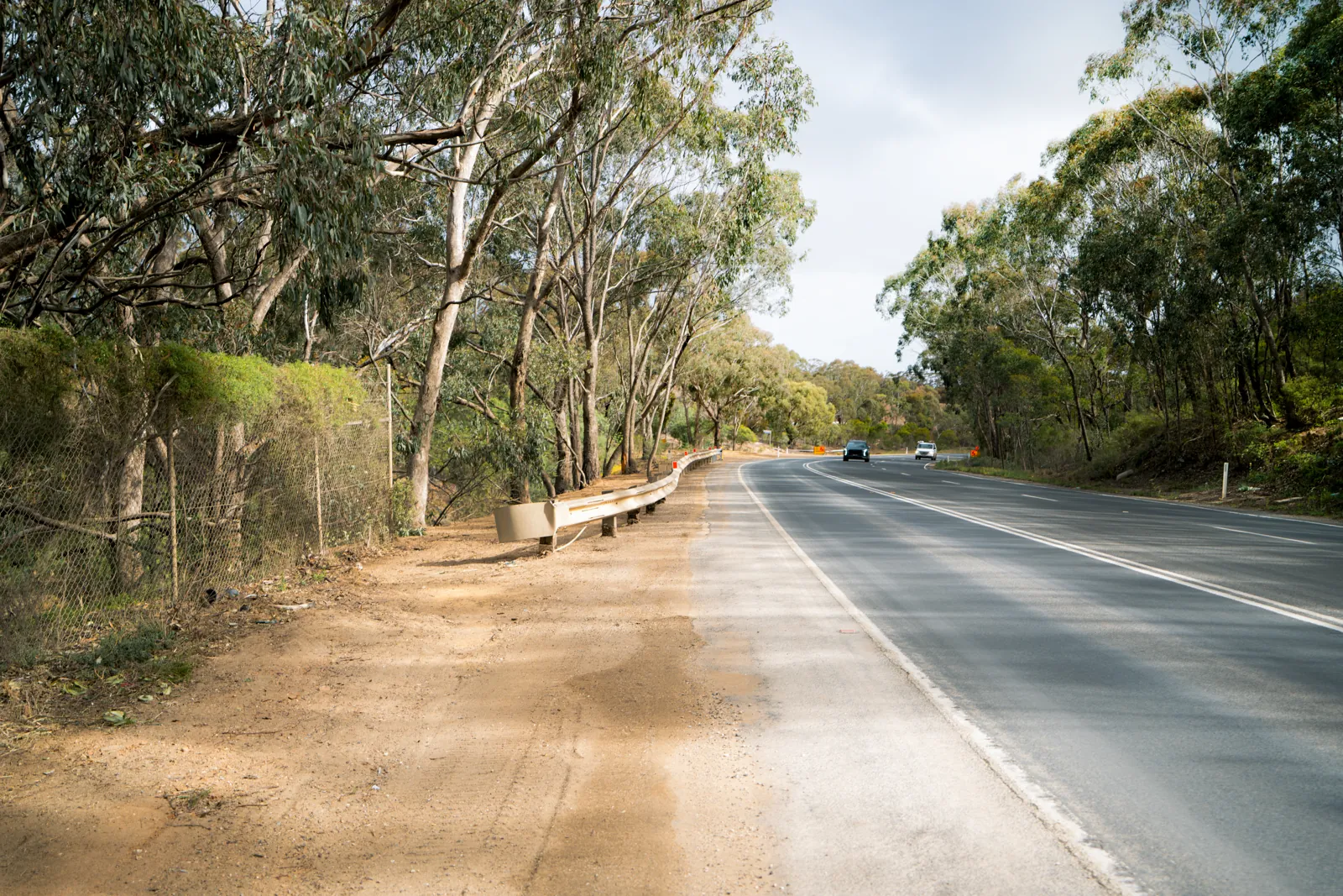 Completed roadside shoulder and drainage works